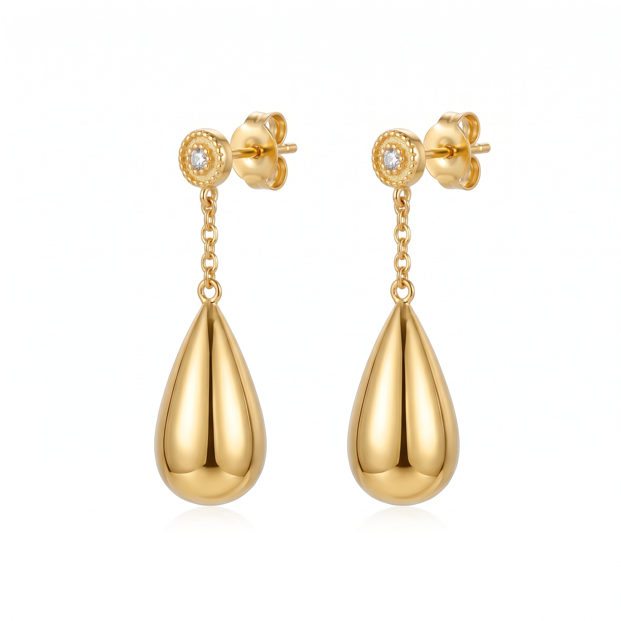 Aros Colgantes Bañados en Oro 18K